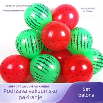 Latex dekorativna balon, okrugli oblik, Watermelon Strawberry otisak, crtani i geometrijski uzorak; pogodan za rođendane, kampiranje, Kineski Dan zaljubljenih, Dan djece