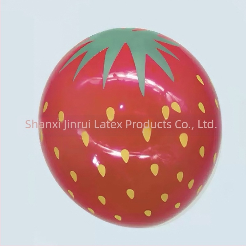 Latex dekorativna balon, okrugli oblik, Watermelon Strawberry otisak, crtani i geometrijski uzorak; pogodan za rođendane, kampiranje, Kineski Dan zaljubljenih, Dan djece