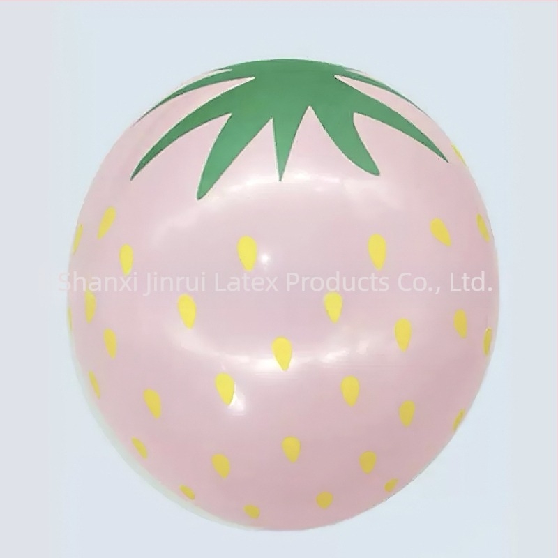 Latex dekorativna balon, okrugli oblik, Watermelon Strawberry otisak, crtani i geometrijski uzorak; pogodan za rođendane, kampiranje, Kineski Dan zaljubljenih, Dan djece