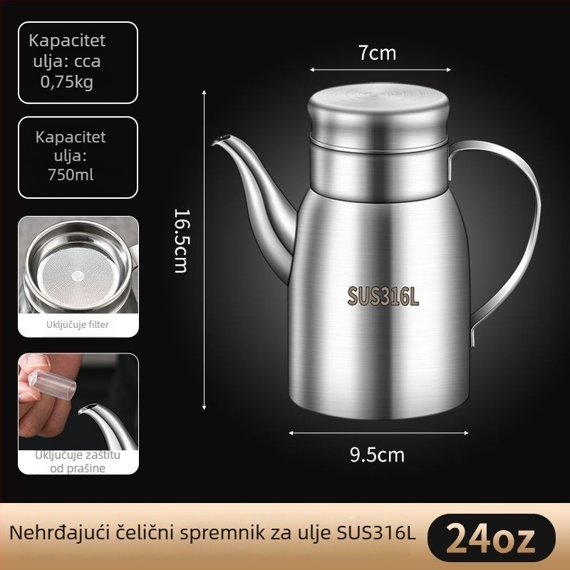 Lonac za ulje od nehrđajućeg čelika, moderan minimalistički dizajn, kuhinja