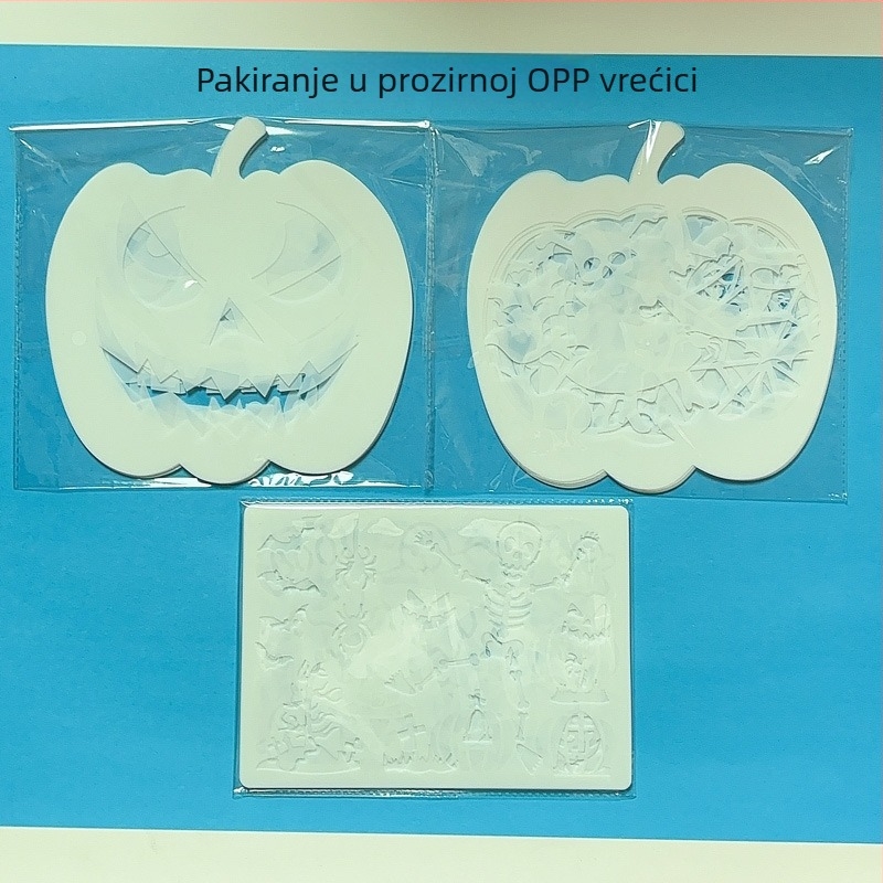 Halloween šablona za crtanje lica s tikvom — plastična šablona s šupljim dizajnom, prilagodljiva, Goshan painting