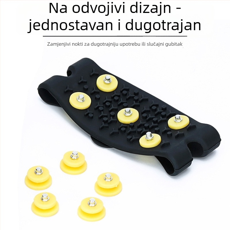 Cramponi za cipele s 5 bodljama za djecu – silikon, za vanjsku upotrebu, snijeg i led