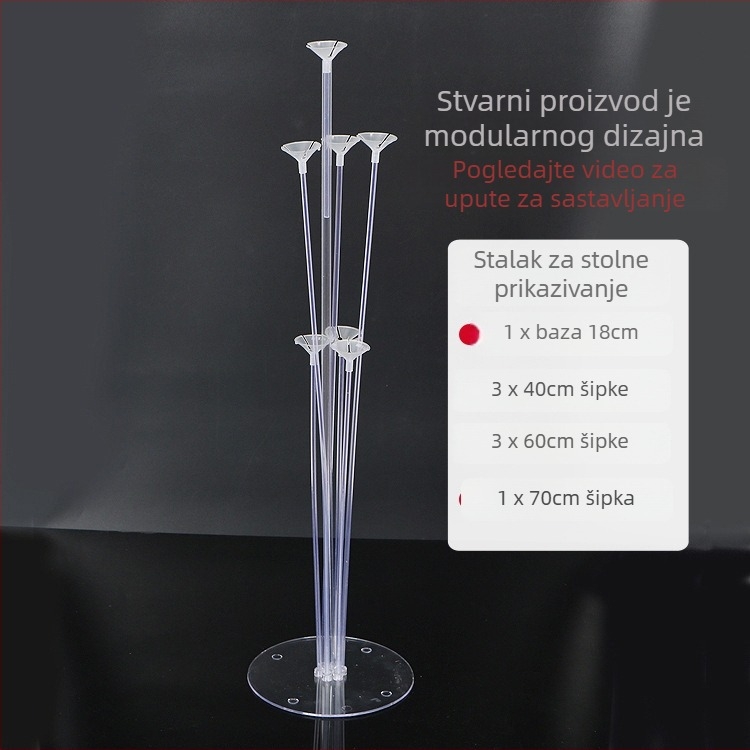 Mengxiang stolni stalak za balone, plastični, lebdeći tip balona, okruglog oblika