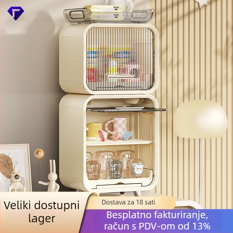 Stolni regal za boce s poklopcem, odvodom i zaštitom od prašine