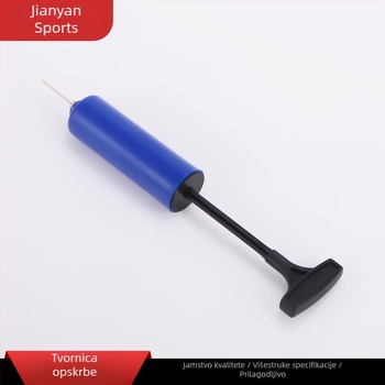 Ručna pumpa za lopte, kompaktna, ručni potisni mehanizam, plastično tijelo, nastavak za balone