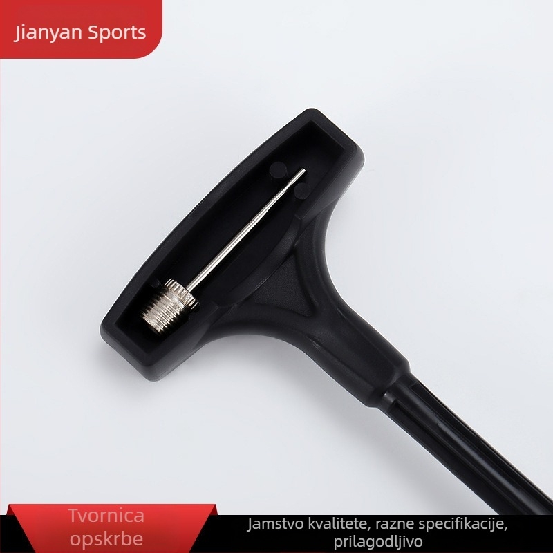 Ručna pumpa za lopte, kompaktna, ručni potisni mehanizam, plastično tijelo, nastavak za balone