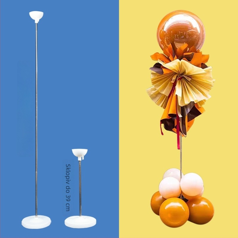 Stalak za balon kolonu od nehrđajućeg čelika s teleskopskom šipkom, regulirani držač, plastični držač za zdjele, baza za napunjavanje vodom, za vanjske sportske događaje