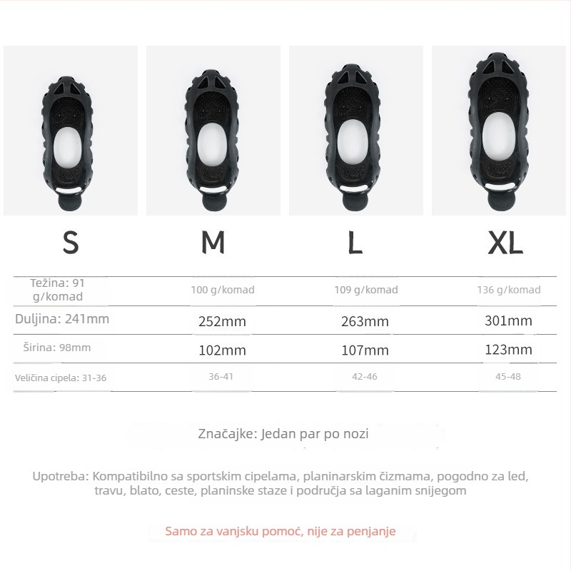 LX TPE protuklizni navlaci za cipele za led, 300 pari u kutiji