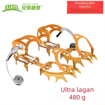 BRS-S3 Anti-skid navlaka za cipele s 14 zuba za planinarenje po snijegu i ledu, aluminijska legura, ultra lagana, plava
