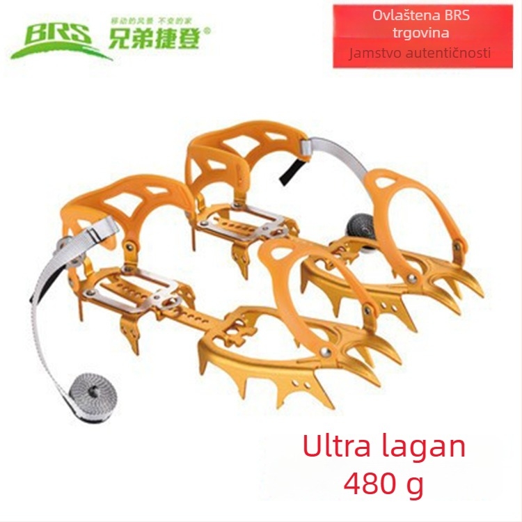 BRS-S3 Anti-skid navlaka za cipele s 14 zuba za planinarenje po snijegu i ledu, aluminijska legura, ultra lagana, plava