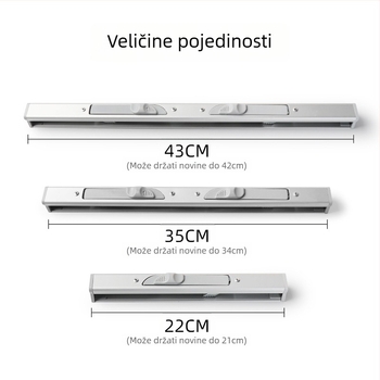 Metalni zidni držač za dokumente s klipom za učenike, A4 formata — Kuhiro, model 2023-yyy, materijal: metal