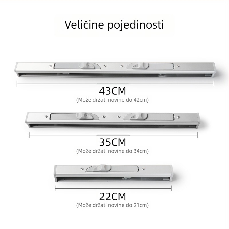 Metalni zidni držač za dokumente s klipom za učenike, A4 formata — Kuhiro, model 2023-yyy, materijal: metal