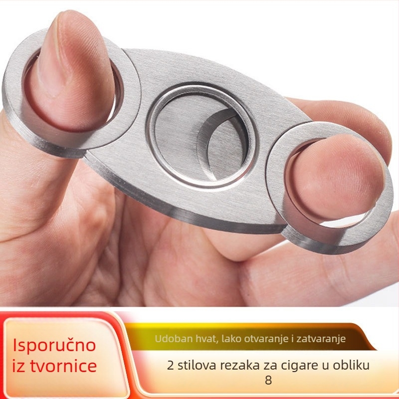 BigSun nehrđajući čelične škare za cigare, prijenosne, dvostruke oštrice, mat završna obrada