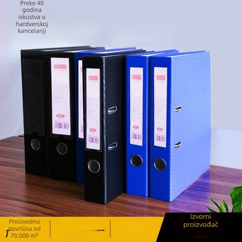 Folder za dokumente s dvije rupe i klipom s vučnom šipkom, PP tijelo s metalnim držačem, otisnut logo, mogućnost prilagodbe, model YY02