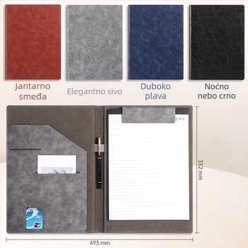 Xinxin WJJB kožni višenamjenski folder za A4, s otiskom logotipa, prilagodljiv