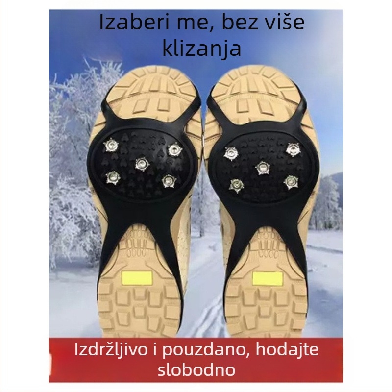 Petozubni kramponi za cipele – protuklizni, s lancima i šiljcima za led i snijeg tijekom zime