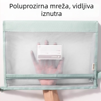 Deli PP124 Dvostruko Mrežasta Torbica s Zipom za Školske Dokumente