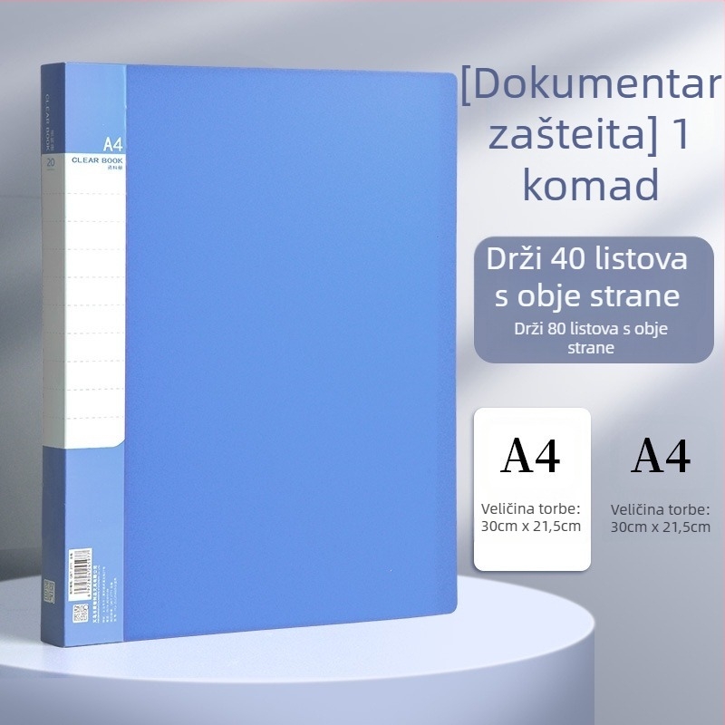 A4 PP mapa s umetnutim stranicama, prozirna — 20/30/40/60/100 stranica