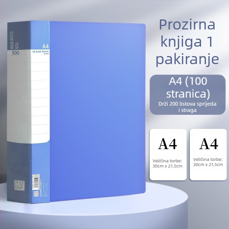 A4 PP mapa s umetnutim stranicama, prozirna — 20/30/40/60/100 stranica
