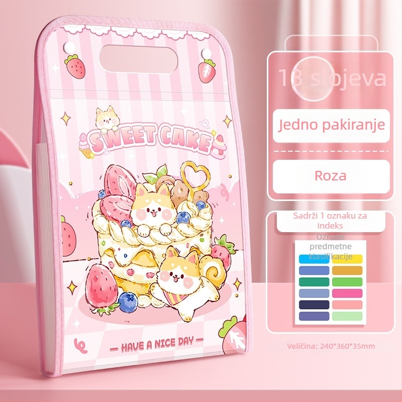 Kaba Bear prijenosni organizator dokumenata, PP materijal, 13 pretinaca, debljina 13C, ispisani logo, mogućnost prilagođavanja