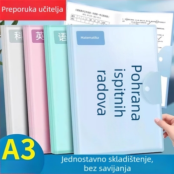 A3 organizator za testne papire i učne dokumente – plastični, model A10633, bez prilagođenog logotipa