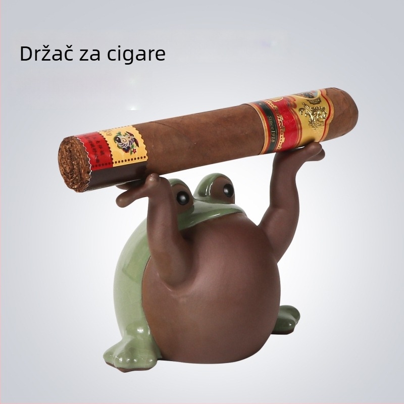 Držač za cigare iz smole – karikatura žaba dizajn, prilagodljiv