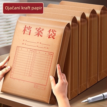 Kraft papir mapa za dokumente, ojačana, 4 pretinca, velika kapaciteta spremišta dokumenata, sa zatvaračem