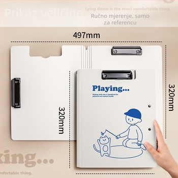 A4 clipboard za dokumente – plastika, jednostrani klamer, kompatibilan s A4, 32×23,5 cm, debljina ploče 50, uredski i školski organizator