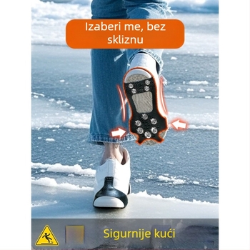 Ledeni klinovi za cipele, protuklizni, lagani zimski planinarenje, 10 zuba, poliester