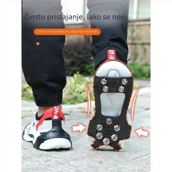 Ledeni klinovi za cipele, protuklizni, lagani zimski planinarenje, 10 zuba, poliester