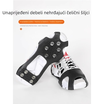 Ledeni klinovi za cipele, protuklizni, lagani zimski planinarenje, 10 zuba, poliester