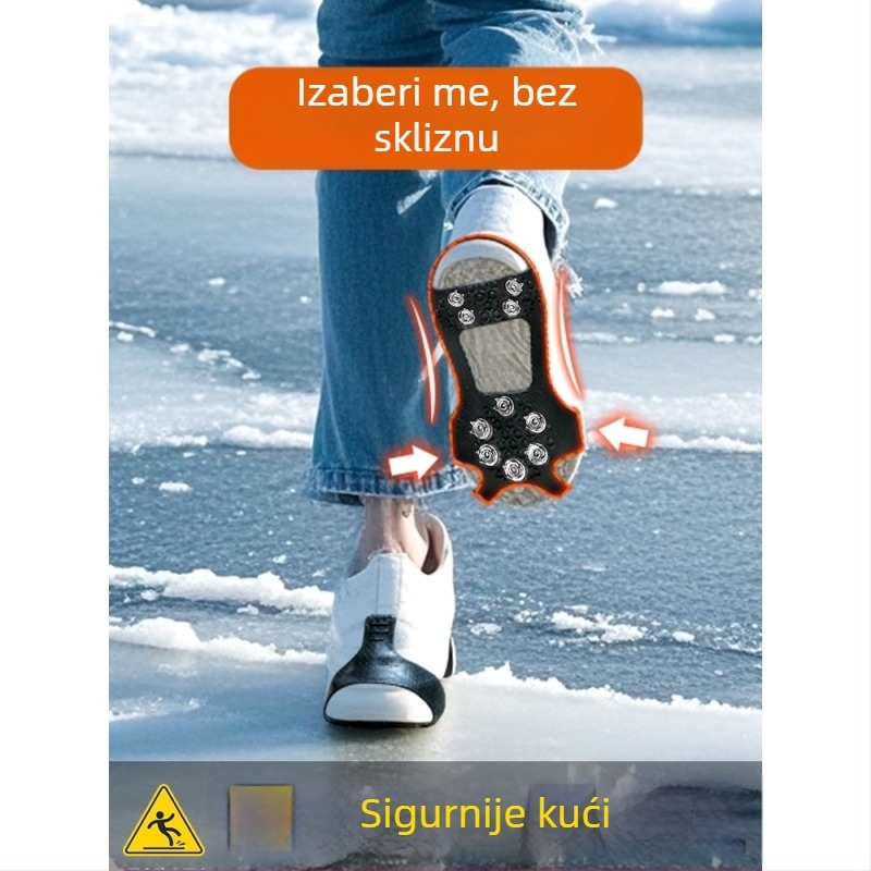 Ledeni klinovi za cipele, protuklizni, lagani zimski planinarenje, 10 zuba, poliester