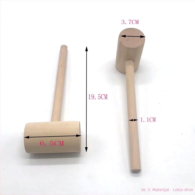Materijal: Bukovo drvo; Vrsta: Drveni čekić; Stil: Moderan minimalistički dizajn; Idealan poklon za vjenčanja, rođendane i prve rođendane