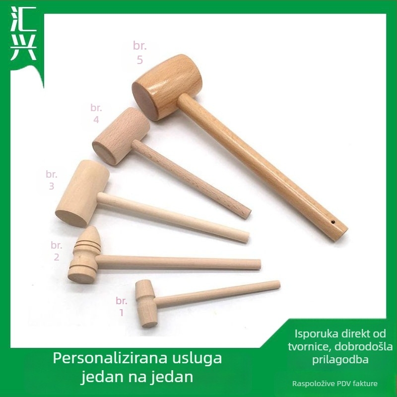 Materijal: Bukovo drvo; Vrsta: Drveni čekić; Stil: Moderan minimalistički dizajn; Idealan poklon za vjenčanja, rođendane i prve rođendane