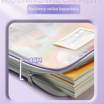 Torba za klasifikaciju predmeta u obliku L, sa zip zatvaračem, najlon materijal, oblik papirne cigle (Najlon, Zip, Papirna cigla)