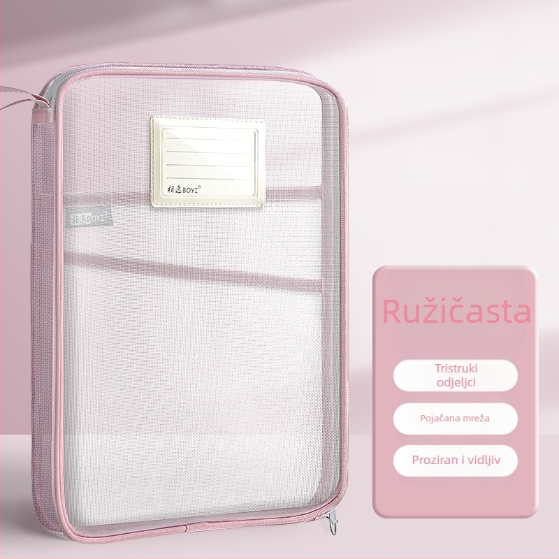 Torba za klasifikaciju predmeta u obliku L, sa zip zatvaračem, najlon materijal, oblik papirne cigle (Najlon, Zip, Papirna cigla)