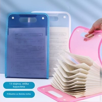Vertikalna akordion torba za dokumente, 13 pretinaca, PP materijal, prilagođeno logo, prilagođena obrada