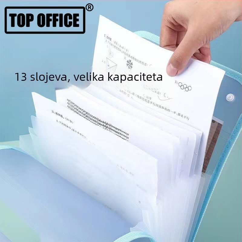 Vertikalna akordion torba za dokumente, 13 pretinaca, PP materijal, prilagođeno logo, prilagođena obrada