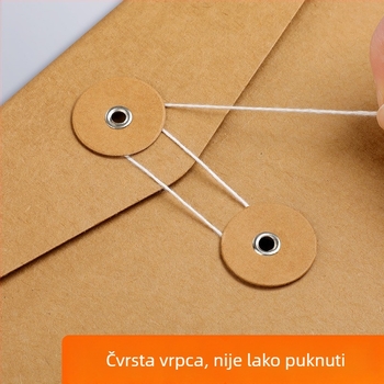 Berad Debeli A4 torba za dokumente od kraft papira, zatvaranje užetom