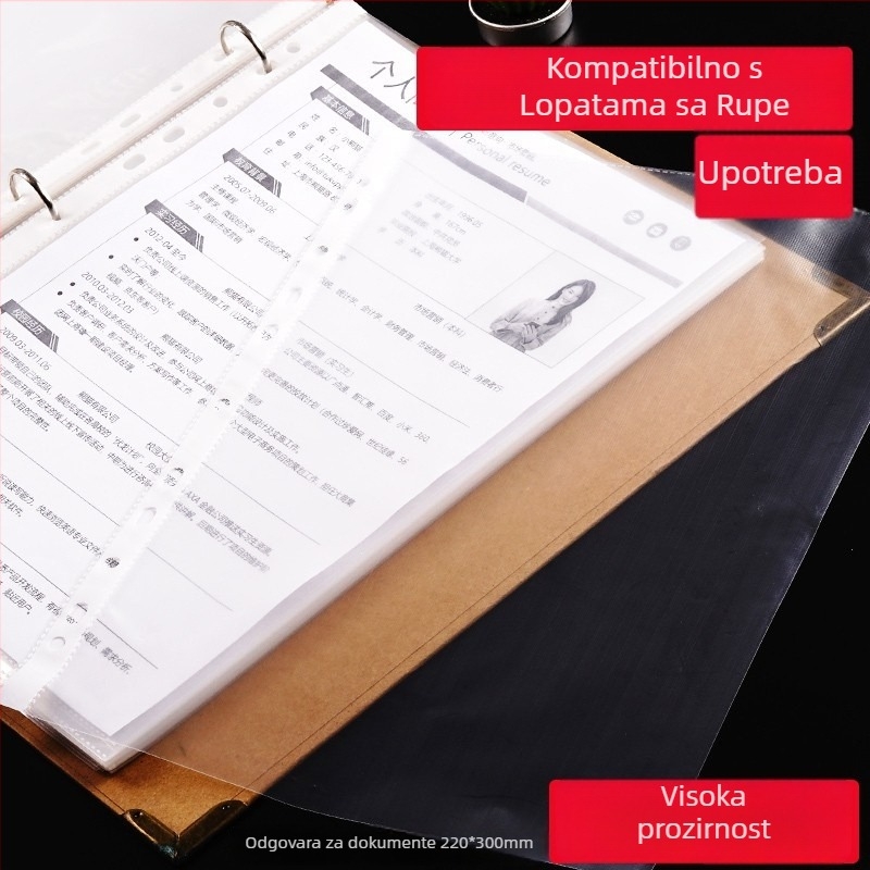 11-rupa PP vrećica za dokumente, prozirna, jednostavan dizajn