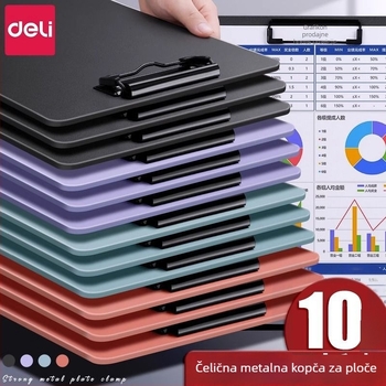 Deli PE122 Plastični klipboard s podlogom za pisanje, format A4, jednostrani zahvat