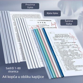 A4 mapa s klipom u obliku kapljice vode i prozirnim umetkom stranica za dokumente i ispite