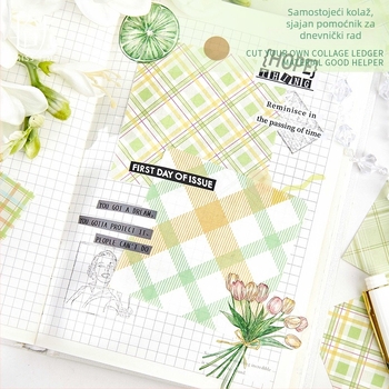 Pick Up Light karirani papir za bilješke za dnevnik, dekorativni osnovni papir, 200 listova, bez ljepila, stil papir–tehlica, IP prava: nema