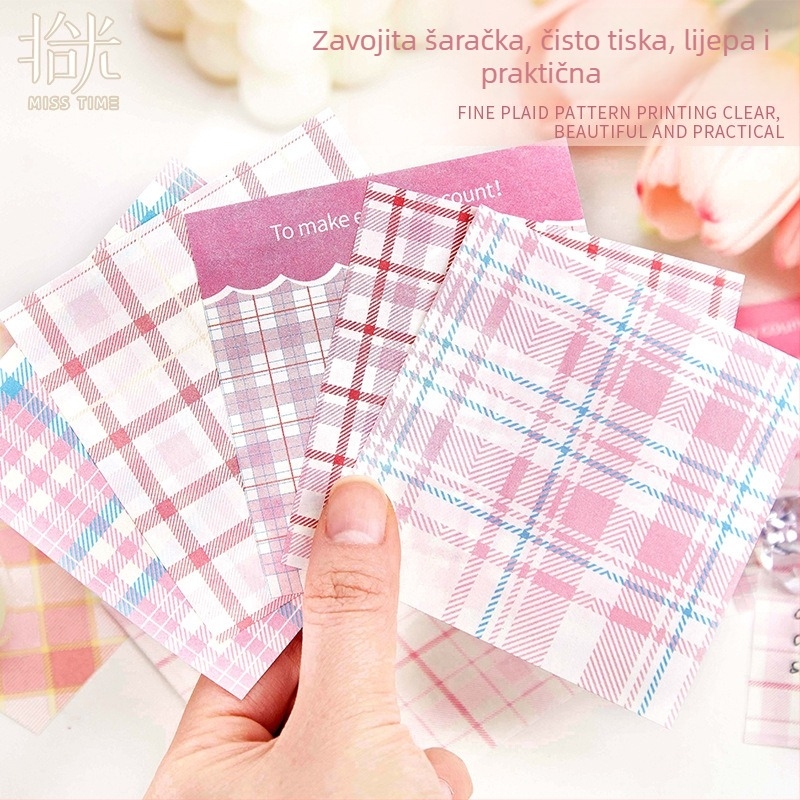 Pick Up Light karirani papir za bilješke za dnevnik, dekorativni osnovni papir, 200 listova, bez ljepila, stil papir–tehlica, IP prava: nema