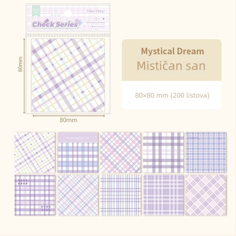 Pick Up Light karirani papir za bilješke za dnevnik, dekorativni osnovni papir, 200 listova, bez ljepila, stil papir–tehlica, IP prava: nema