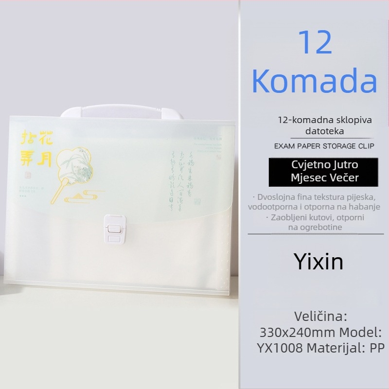 13-dijelni akordeonski dokumentni torbica, PP materijal, Model 1008, Moguće tiskanje logotipa