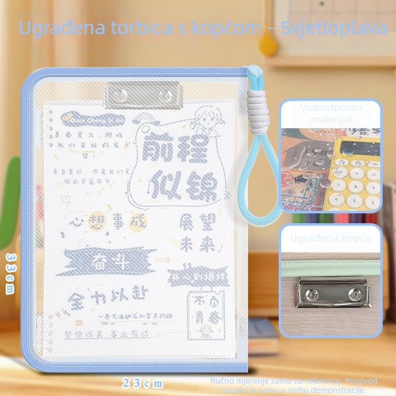 A4 torba za dokumente sa zatvaračem, mrežasti materijal, 3D oblik (Brand: Mesibo/Meixiaobao; Model: WJD-01; Materijal: Mreža; Stil: Zipper; Oblik: 3D)