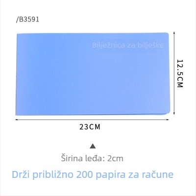 Klip Kang Bai PP za račune — modeli B3591/B3592/B3593 (s kutijom), B3596; materijal: PP; tip: jednostrani klip; pogodan za račune