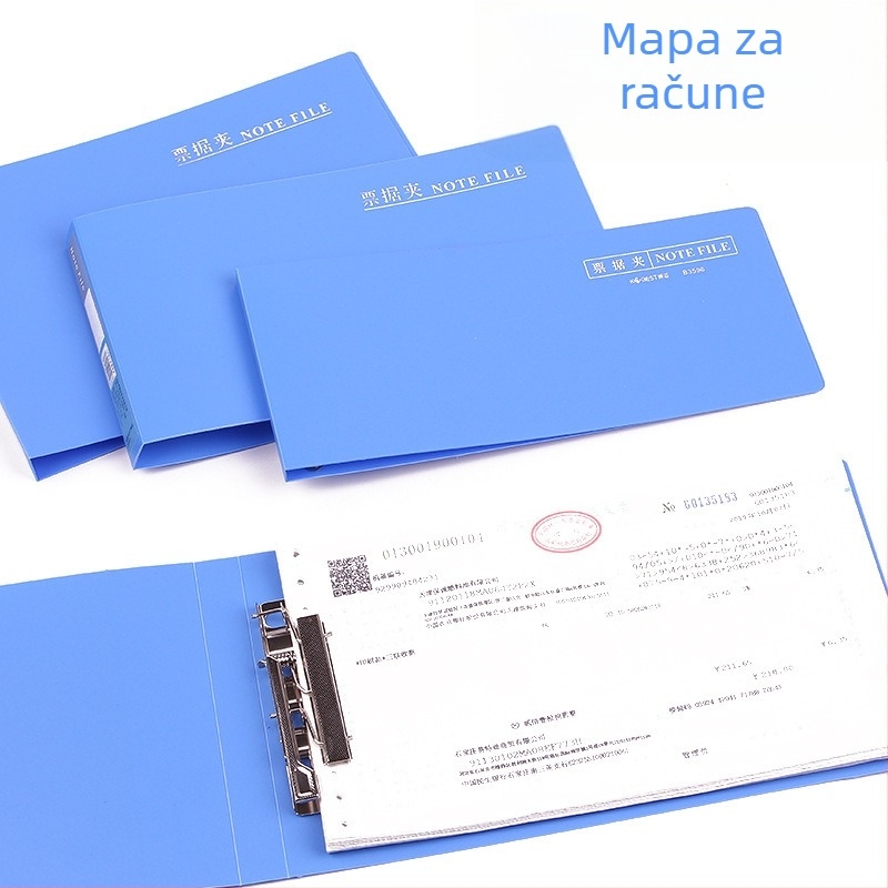 Klip Kang Bai PP za račune — modeli B3591/B3592/B3593 (s kutijom), B3596; materijal: PP; tip: jednostrani klip; pogodan za račune