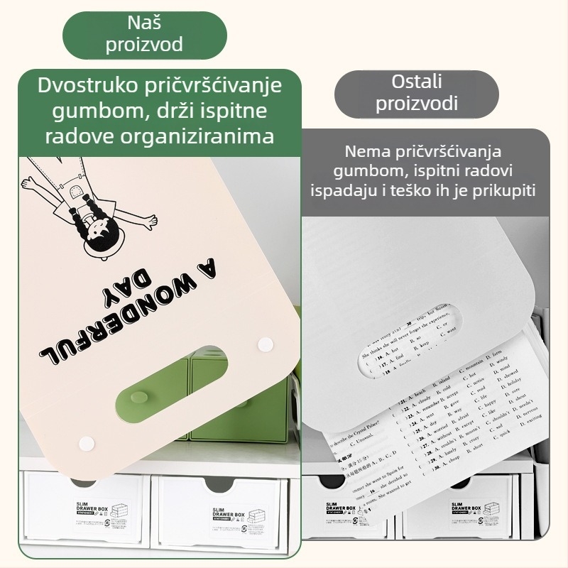 Uspravni A4 fascikl s 13 pretinaca, harmonika dizajn, PP materijal, debljina 0,43 mm, tisak logotipa moguć